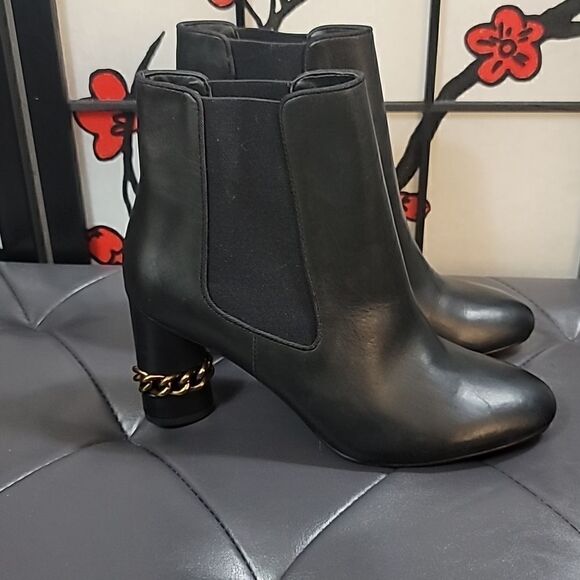 KURT GEIGER LONDON Raquel Chain Detail Block Heel Ankle Boots - Picture 14 of 15